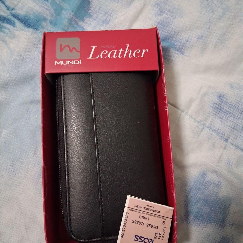 Mundi Black Leather Key & Card Holder